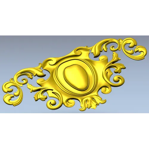 Ornate Rococo Cartouche STL for CNC Milling
