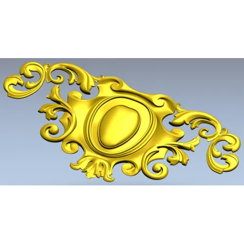 Ornate Rococo Cartouche STL for CNC Milling