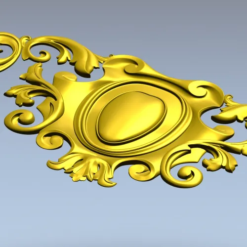 Ornate Rococo Cartouche STL for CNC Milling