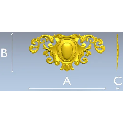 Ornate Rococo Cartouche STL for CNC Milling