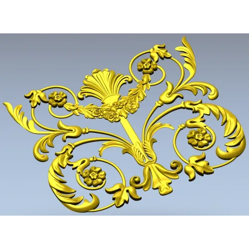Rocaille Shell Cartouche - STL 3D model for CNC milling