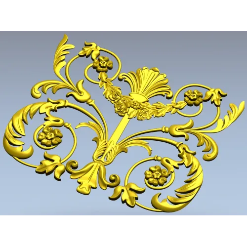 Rocaille Shell Cartouche - STL 3D model for CNC milling