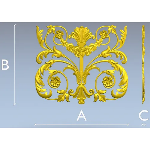 Rocaille Shell Cartouche - STL 3D model for CNC milling