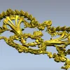 Baroque Laurel Crown Cartouche - STL 3D Model for CNC
