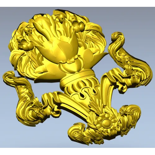 Декоративный картуш "Лотос" - 3D модель STL для ЧПУ