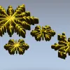 Снежинки-рельефы STL для ЧПУ - набор декоративных элементов
