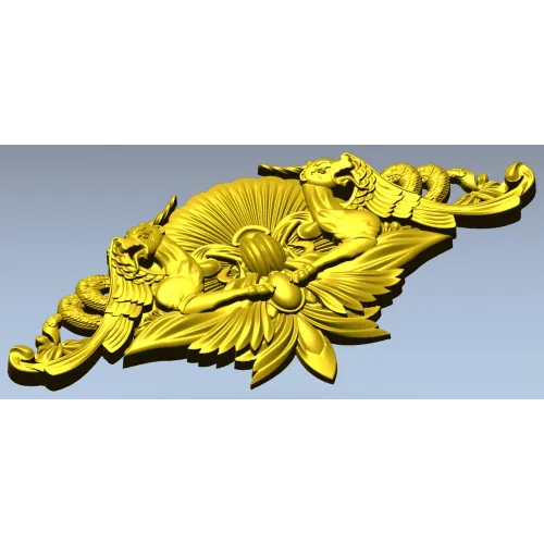 Картуш "Солнечные грифоны" - 3D модель STL для ЧПУ