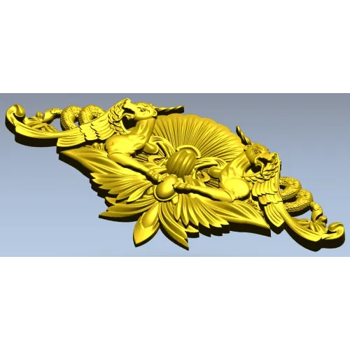 Картуш "Солнечные грифоны" - 3D модель STL для ЧПУ