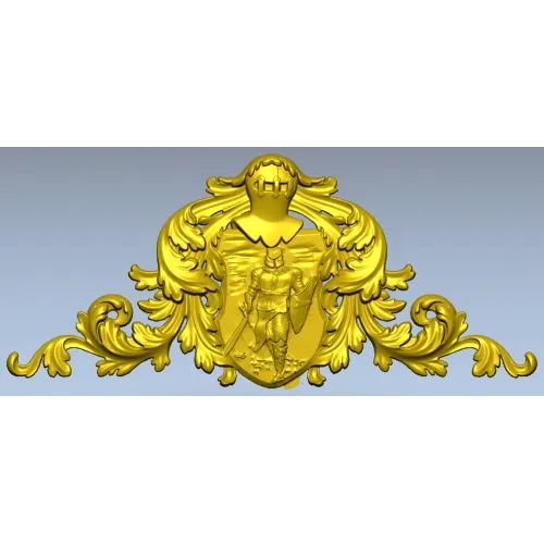 Heraldic Knight Cartouche STL for CNC