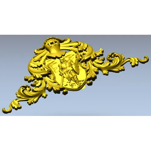 Heraldic Knight Cartouche STL for CNC