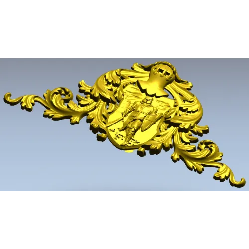 Heraldic Knight Cartouche STL for CNC