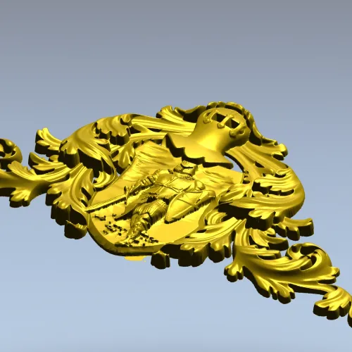 Heraldic Knight Cartouche STL for CNC