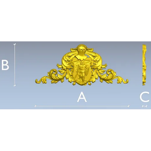 Heraldic Knight Cartouche STL for CNC