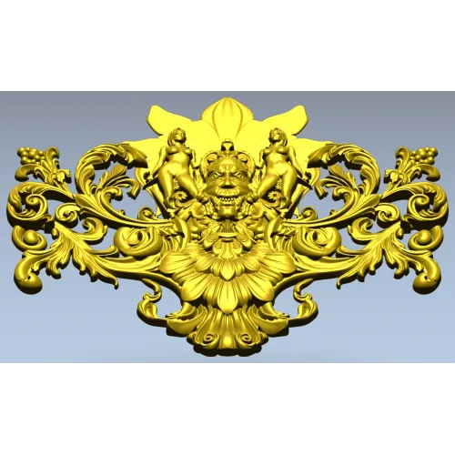 Baroque Bacchic Cartouche STL for CNC carving