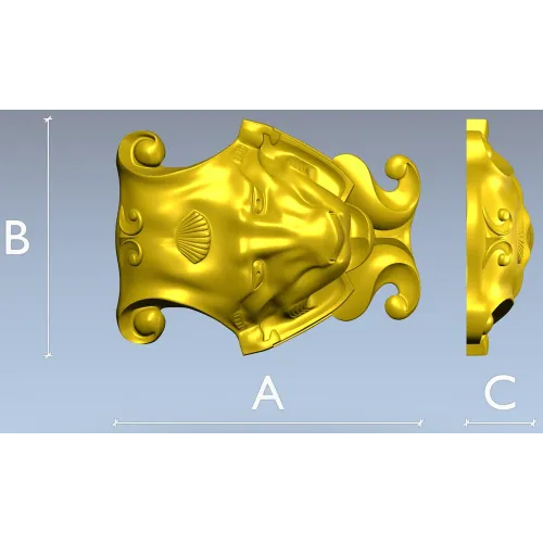 Картуш "Морской маскарон" - 3D модель STL для ЧПУ