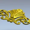 Центральный барочный декор - палметта с волютами (STL)