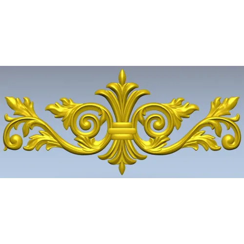 Baroque Acanthus Central Cartouche - STL 3D model for CNC