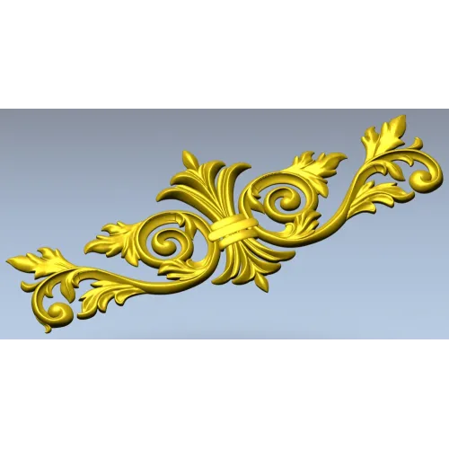 Baroque Acanthus Central Cartouche - STL 3D model for CNC