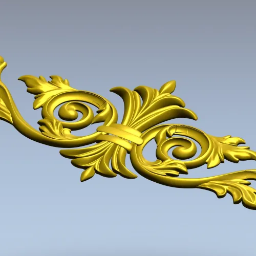 Baroque Acanthus Central Cartouche - STL 3D model for CNC