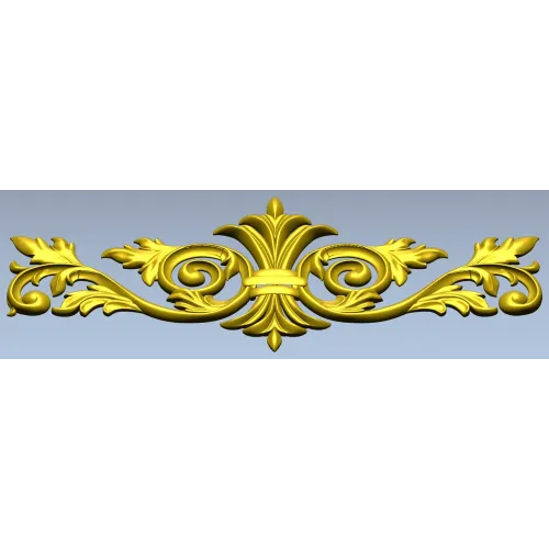 Baroque Acanthus Central Cartouche - STL 3D model for CNC