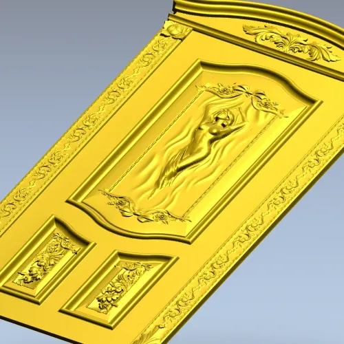 Резная дверная панель с барельефом женщины - STL для ЧПУ