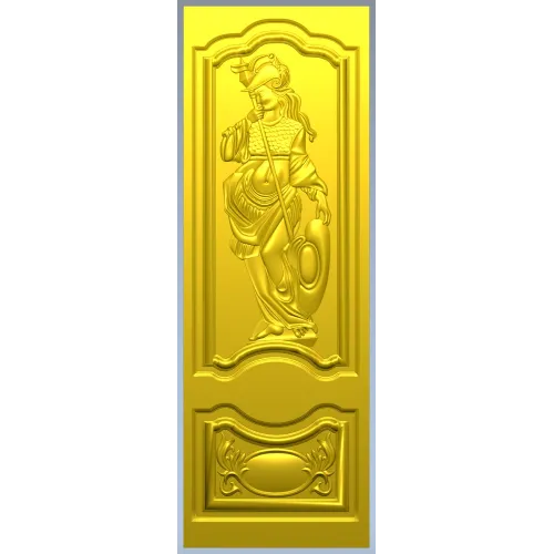 Ornate Warrior Door Panel - STL 3D model for CNC carving