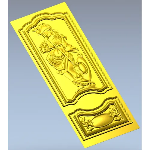 Ornate Warrior Door Panel - STL 3D model for CNC carving