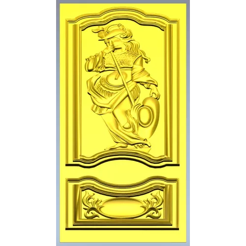 Ornate Warrior Door Panel - STL 3D model for CNC carving
