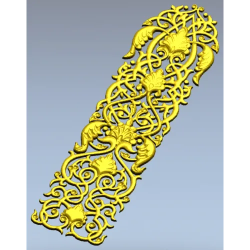 Ажурная дверная накладка "Лиственный вензель" - 3D модель STL для ЧПУ