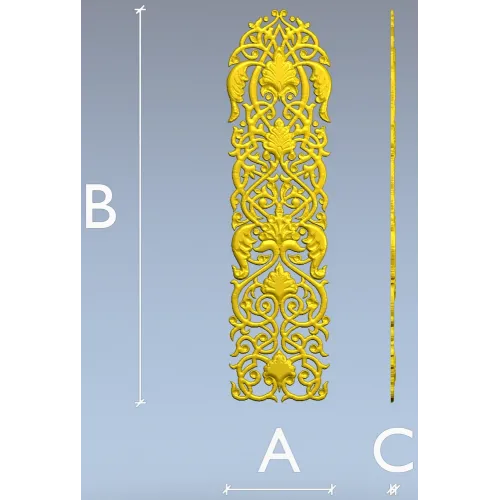 Ажурная дверная накладка "Лиственный вензель" - 3D модель STL для ЧПУ