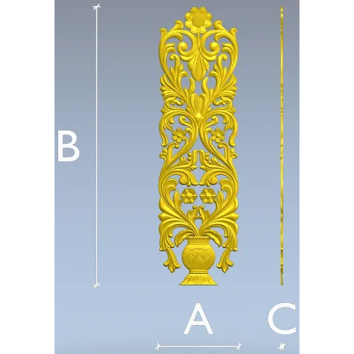 Вертикальная декоративная панель "Вазон Ренессанс" - 3D модель STL для ЧПУ