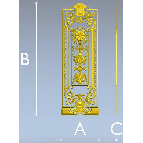 Baroque Rosette Vertical Door Panel STL for CNC