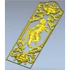 Вертикальная резная панель "Танец с птицей" - 3D модель STL для ЧПУ
