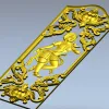 Вертикальная резная панель "Танец с птицей" - 3D модель STL для ЧПУ