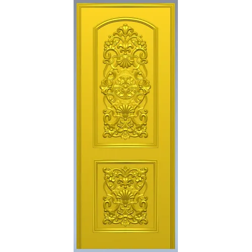 Ornate Double-Cartouche Door Panel STL for CNC
