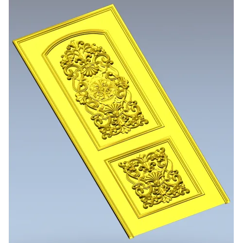 Ornate Double-Cartouche Door Panel STL for CNC
