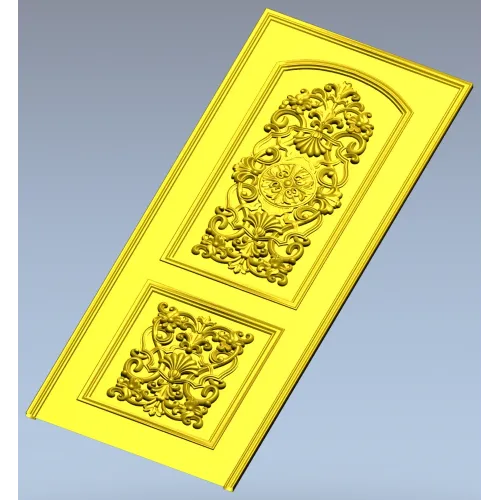 Ornate Double-Cartouche Door Panel STL for CNC