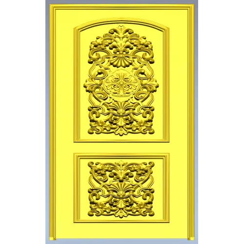 Ornate Double-Cartouche Door Panel STL for CNC