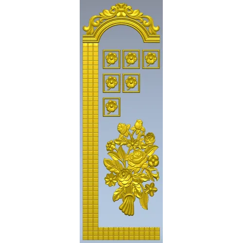 Арочная дверная панель в барочном стиле - STL для ЧПУ