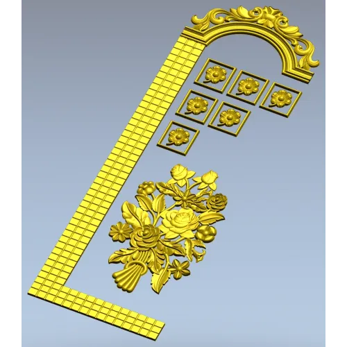 Арочная дверная панель в барочном стиле - STL для ЧПУ