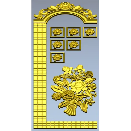 Арочная дверная панель в барочном стиле - STL для ЧПУ