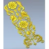 Rococo Floral Vertical Ornament - STL 3D Model for CNC