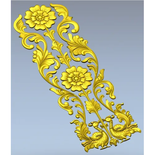 Ornate Floral Door Applique STL for CNC