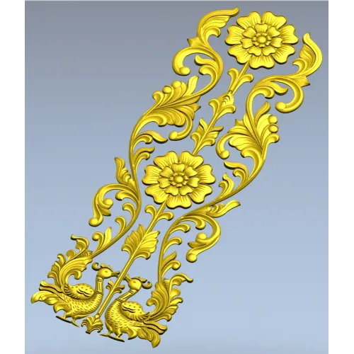 Ornate Floral Door Applique STL for CNC