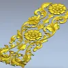 Ornate Floral Door Applique STL for CNC