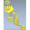 Вертикальная накладка "Золотой тюльпан" - 3D модель STL для ЧПУ