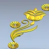 Вертикальная накладка "Золотой тюльпан" - 3D модель STL для ЧПУ