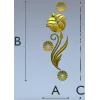 Вертикальная накладка "Золотой тюльпан" - 3D модель STL для ЧПУ