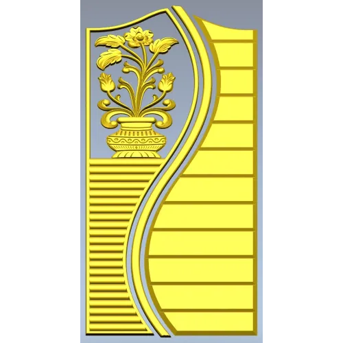 Волнообразный вазон - дверная декоративная панель STL для ЧПУ