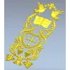 Вертикальная декоративная панель с крестом и голубями - STL для ЧПУ